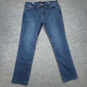 Mugsy Fultons Jeans Mens 38x32 (Fits as 36x30) Dark Wash Slim Straight Stretch